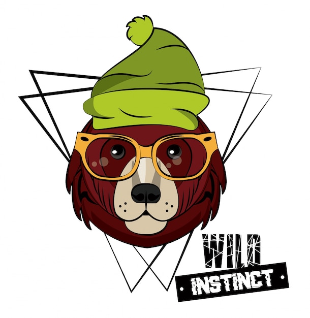 Hipster wilde dierenprint voor t-shirt