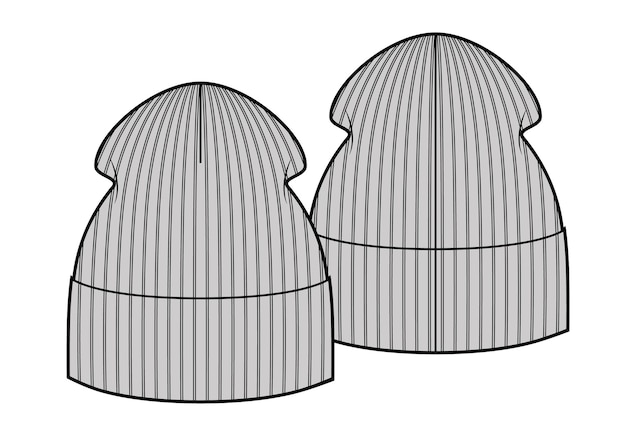 Хипстерская зимняя шапка, эскиз стиля векторные иллюстрации, изолированные на белом фоне. Векторный шаблон. Эскиз моды