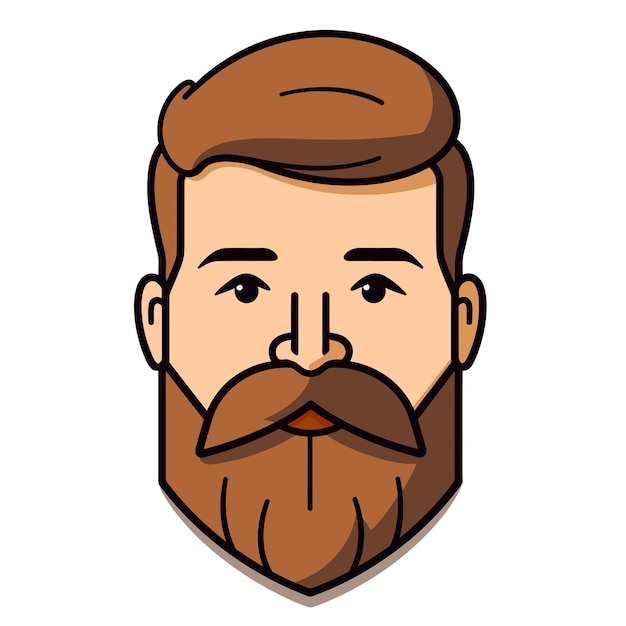 Vector a hipster with a brown beard portrait