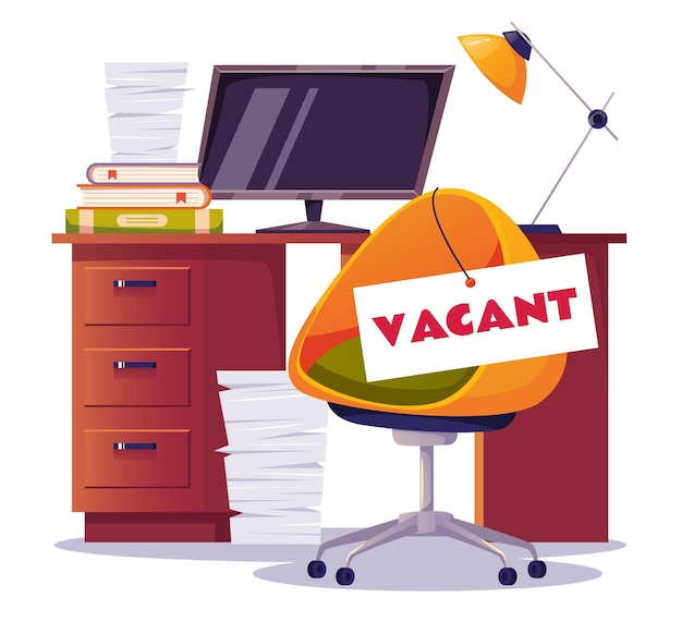 Hire job vacancy office chair vacant business hiring recruiting concept