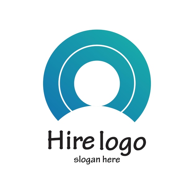 Vector hire logo design simple concept premium vector