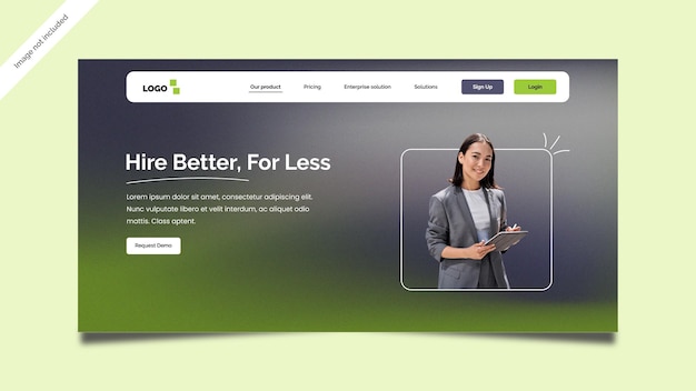 Vector hiring company landing page design