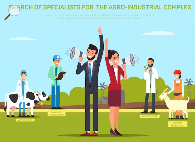 Hiring Farming Worker Flat Vector Banner Template