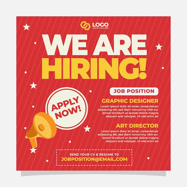 hiring job vacancy social media post banner template