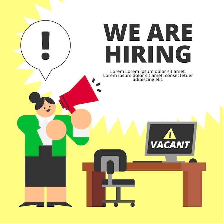 वेक्टर hiring manager flat design character illustration