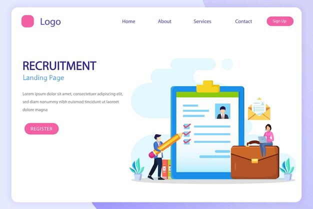 Hiring and recruitment concept job interview recruitment agency vector illustration