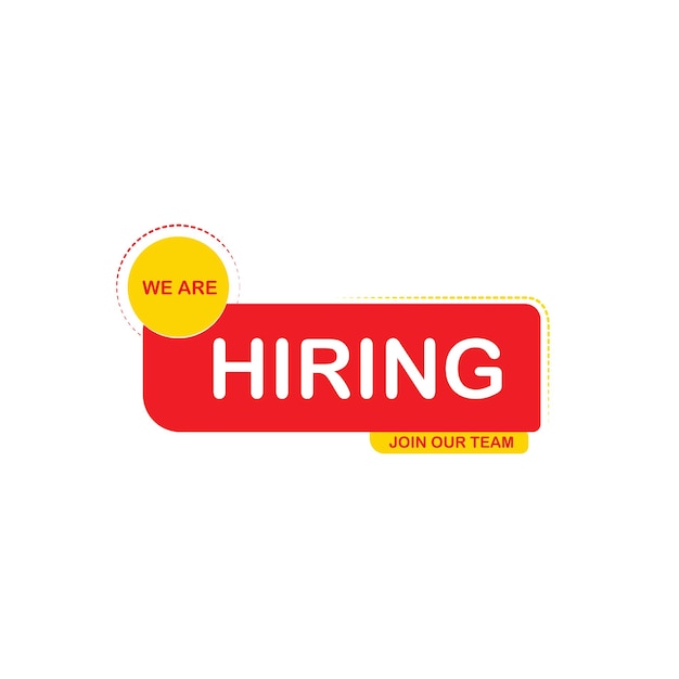 Hiring recruitment open vacancy design info label template