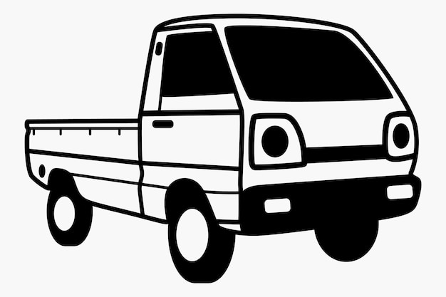 Vector hiroof van line art silhouette vehicles