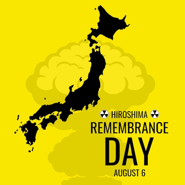 Hiroshima day 6 august vector file