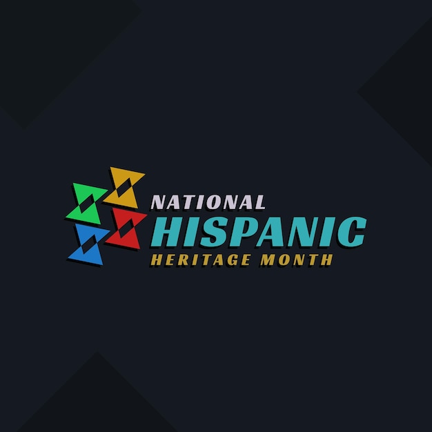 Hispanic heritage month abstract logo design in retro style geometry