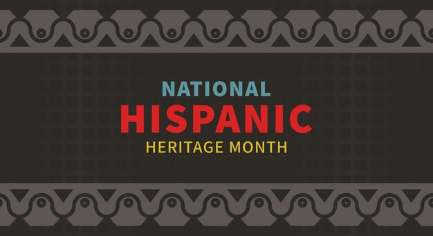 Hispanic heritage month Abstract ornament background design retro style with text