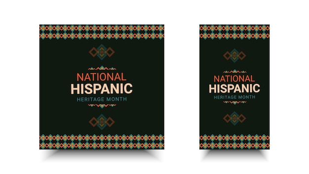 Hispanic heritage month Abstract ornament social media design retro style with text geometry