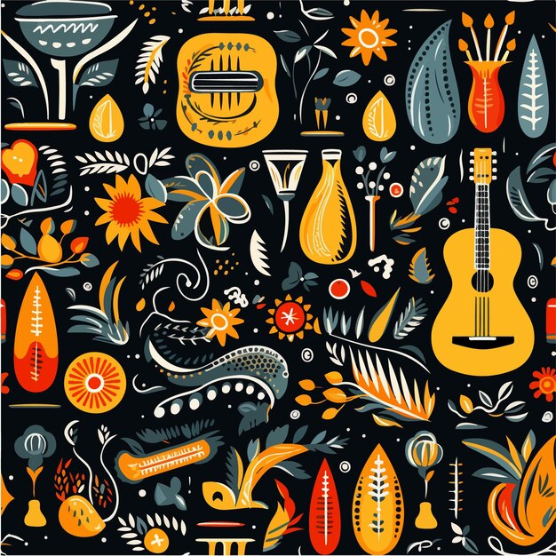 Hispanic Heritage pattern Vector illustration seamless Hispanic Heritage Month celebration