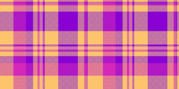 Hispanic stof patroon tartan herhaling achtergrond textiel textuur feestelijke plaid vector checken naadloos in amber en violet kleuren