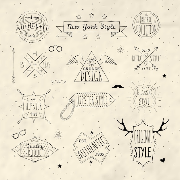 Hispter logos collection