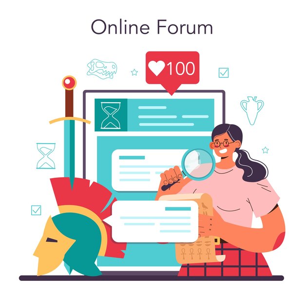 historian online service or platform. history scientist or archaeologist.