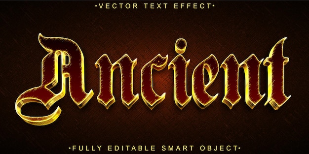 Vector historic ancient vector fully editable smart object text effect