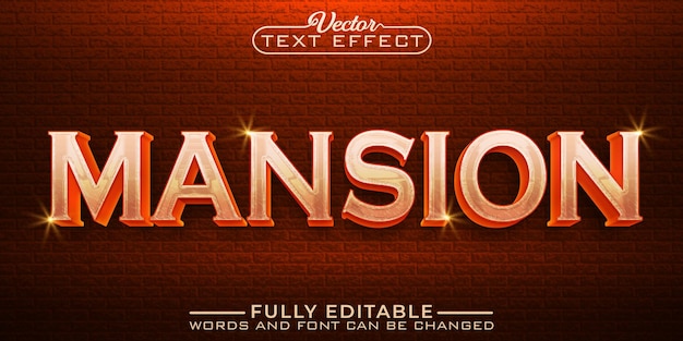 Historic Mansion Vector Editable Text Effect Template