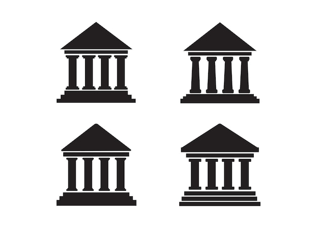 歴史的な銀行の政府の建物のベクトル図