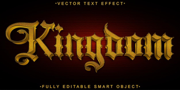 Vector historical kingdom vector fully editable smart object text effect