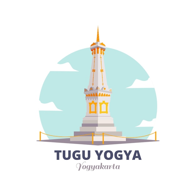 Vector historical landmark of yogya indonesia vacation vector illustration