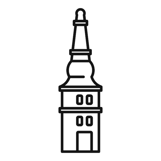 歴史的なリガ タワーのアイコン 白い背景で隔離の web デザインのための概要歴史的なリガ タワー ベクトル アイコン