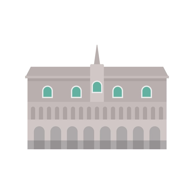 Historisch gebouw in stadspictogram Vlakke afbeelding van historisch gebouw in stads vectorpictogram voor webontwerp