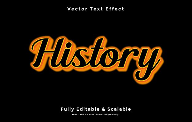 History 3d text Effect free vector