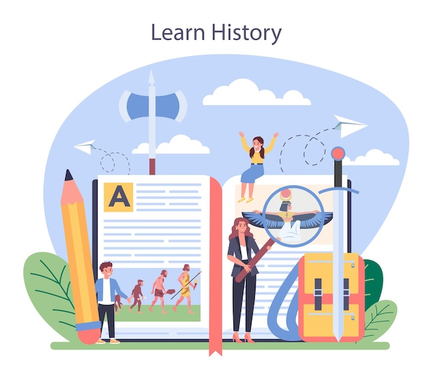 History concept illustration in flat design