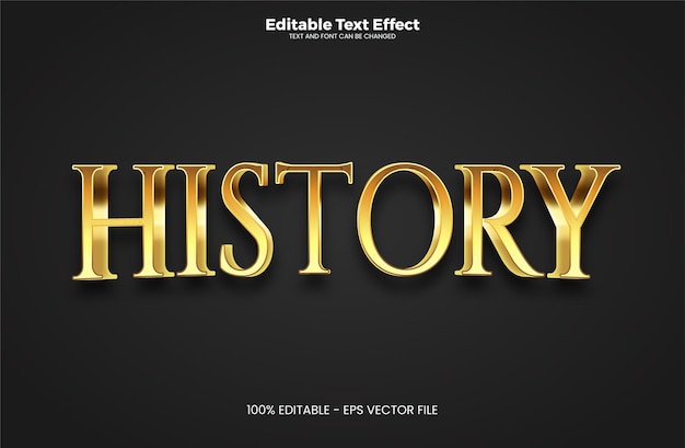 History editable text effect in modern trend style