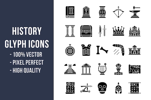 History Glyph Icons