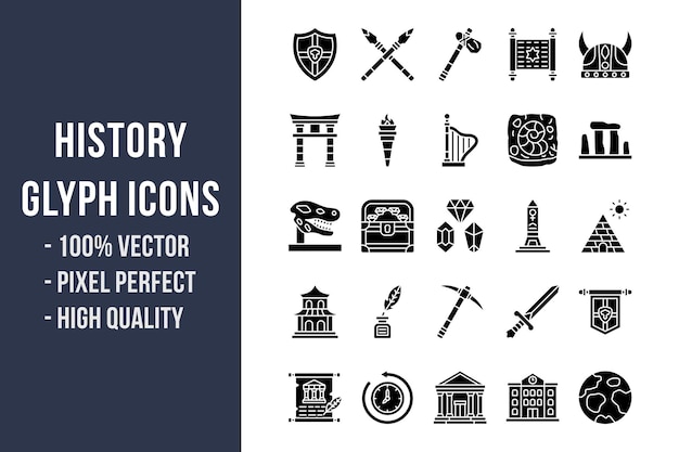 History Glyph Icons