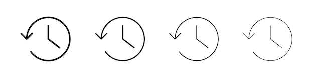 History icon Outline sign symbol set