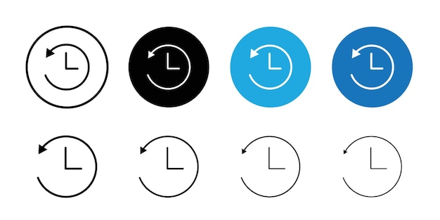 History icon Outline thin set pack series