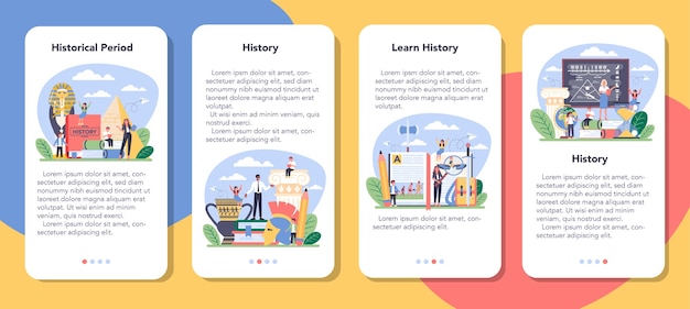 History mobile application banner set