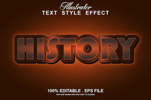 History text effect editable