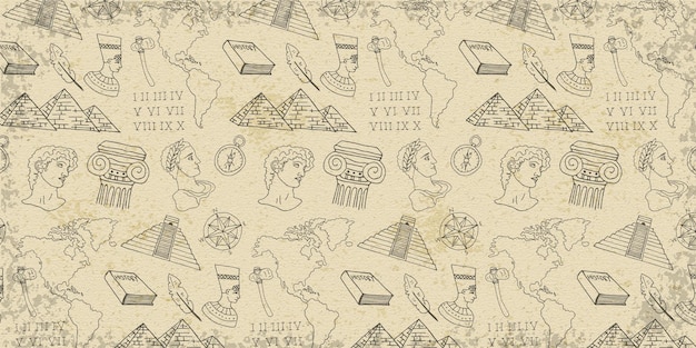 Vector history vector hand drawn pattern