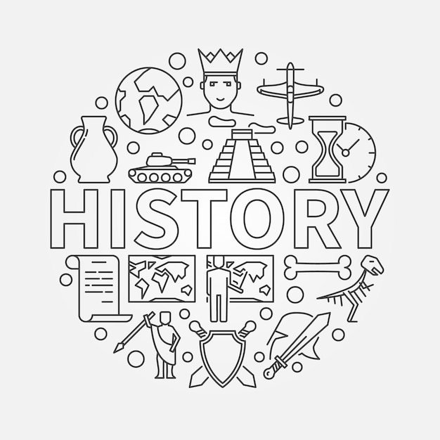 Vector history vector round outline creative illustration