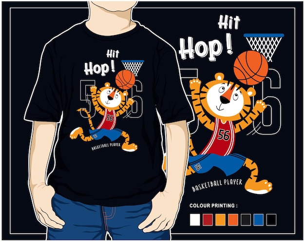 hit hop basketbal vector dier cartoon illustratie ontwerp grafisch om af te drukken