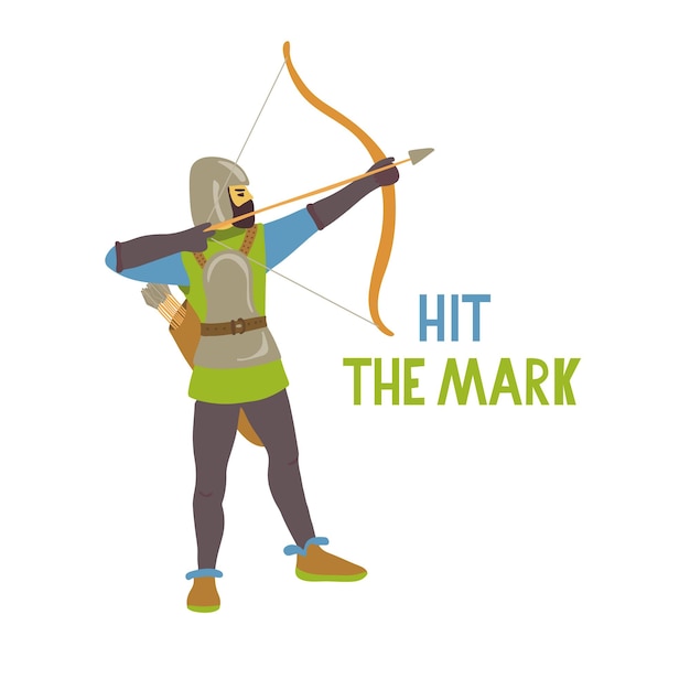 Hit the mark lettering with a medieval archer