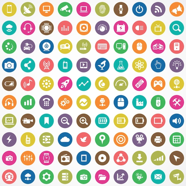 Hitech 100 iconen universele set