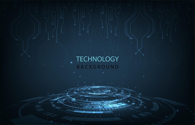 Hitech communicatie innovatie achtergrond Futuristische technologie op donkerblauwe achtergrond