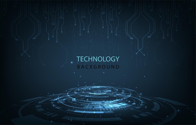 Hitech communicatie innovatie achtergrond futuristische technologie op donkerblauwe achtergrond