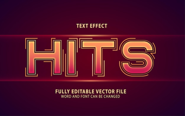 Hits editable vector text effect