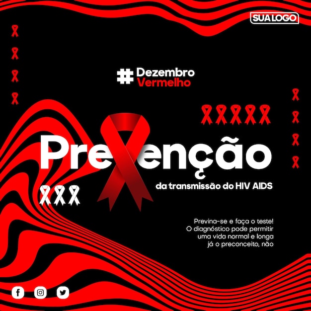 Design del modello di banner per la prevenzione dell'aids in brasile