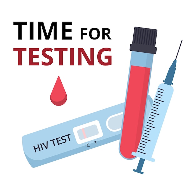 Hiv-testconcept. hiv, aids werelddag, ziektebewustzijn concept. achtergrond voor posters, web, banne