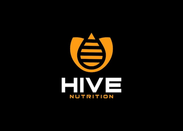 Hive honey bee logo design