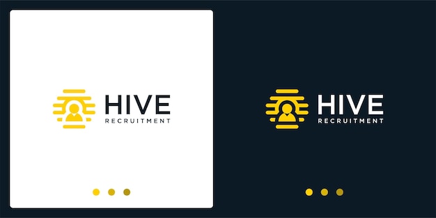 Hive logo inspiration and people logo. premium vector.