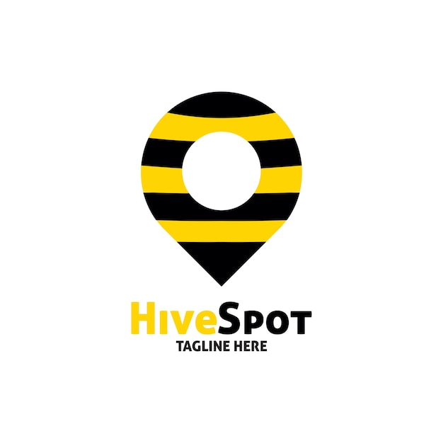 Modello di punto di progettazione del logo del punto dell'ape spot dell'alveare