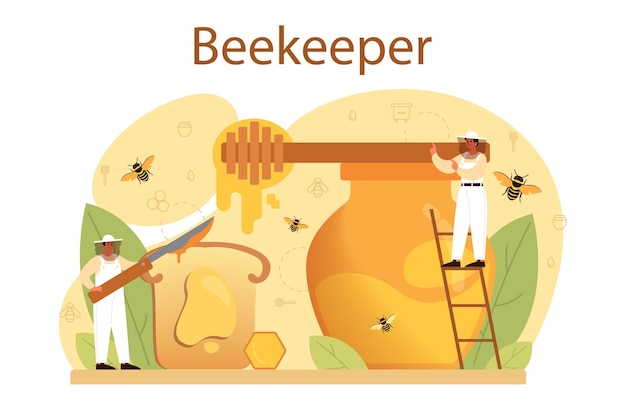 Hiver or beekeeper concept illustration